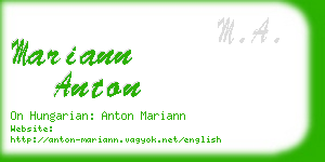 mariann anton business card